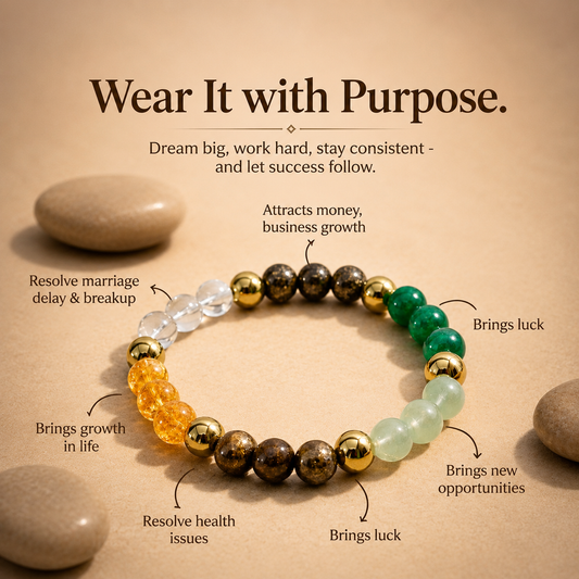 Money Magnet and Manifestation Crystal Bracelet (for Men and Women)