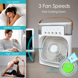 Portable Mini Air Cooler Fan with Water Mist & LED Light