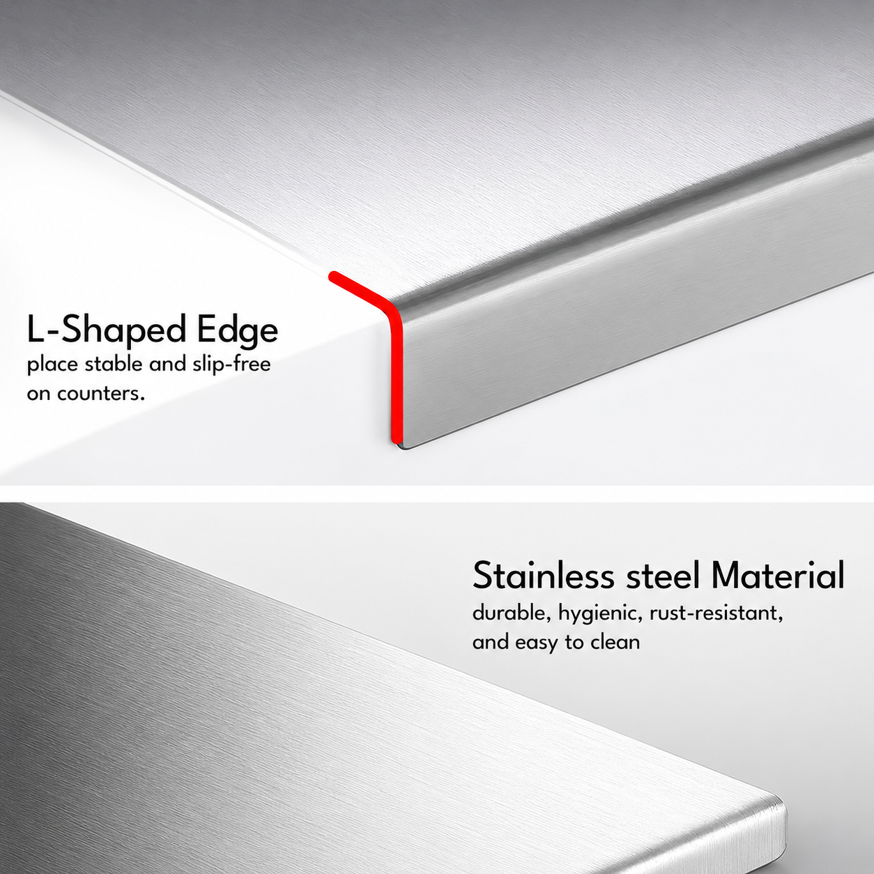 Heavy-Duty Rust-Resistant Stainless Steel Chopping Board