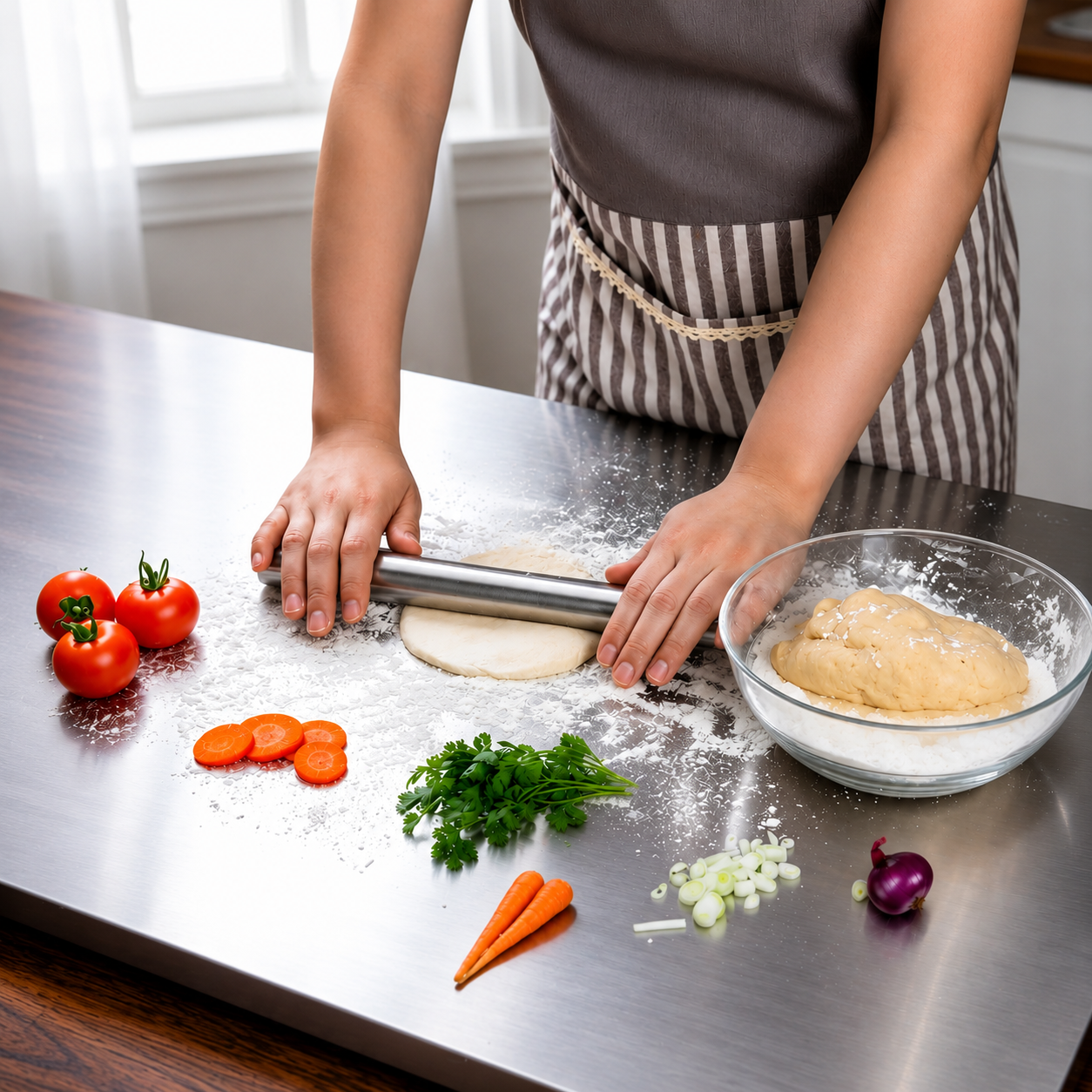 Heavy-Duty Rust-Resistant Stainless Steel Chopping Board