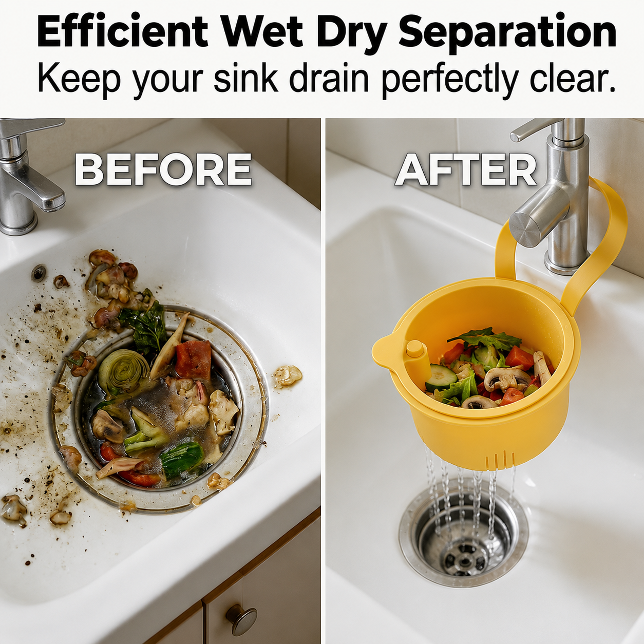 Anti Clog Sink Drain Filter Basket | High-Flow Debris Filter | Universal Sink Compatibility
