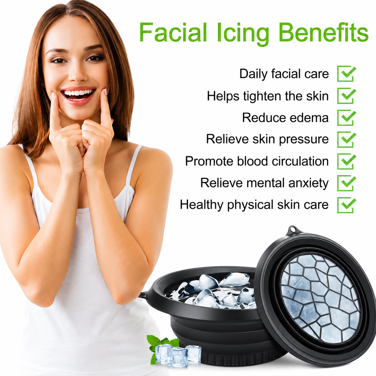 Reusable Silicone Facial Cooling & Ice Therapy Bowl