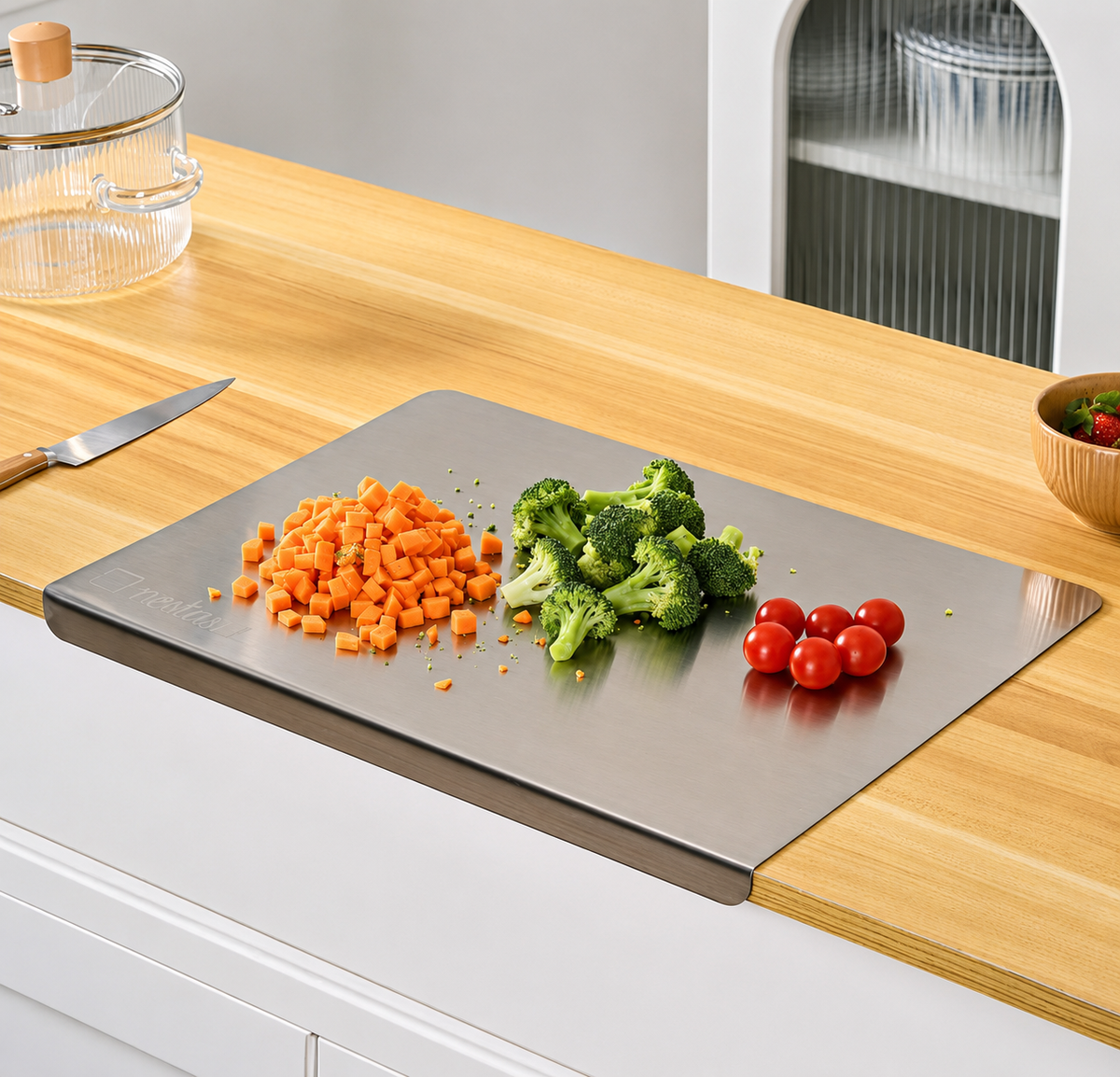 Heavy-Duty Rust-Resistant Stainless Steel Chopping Board