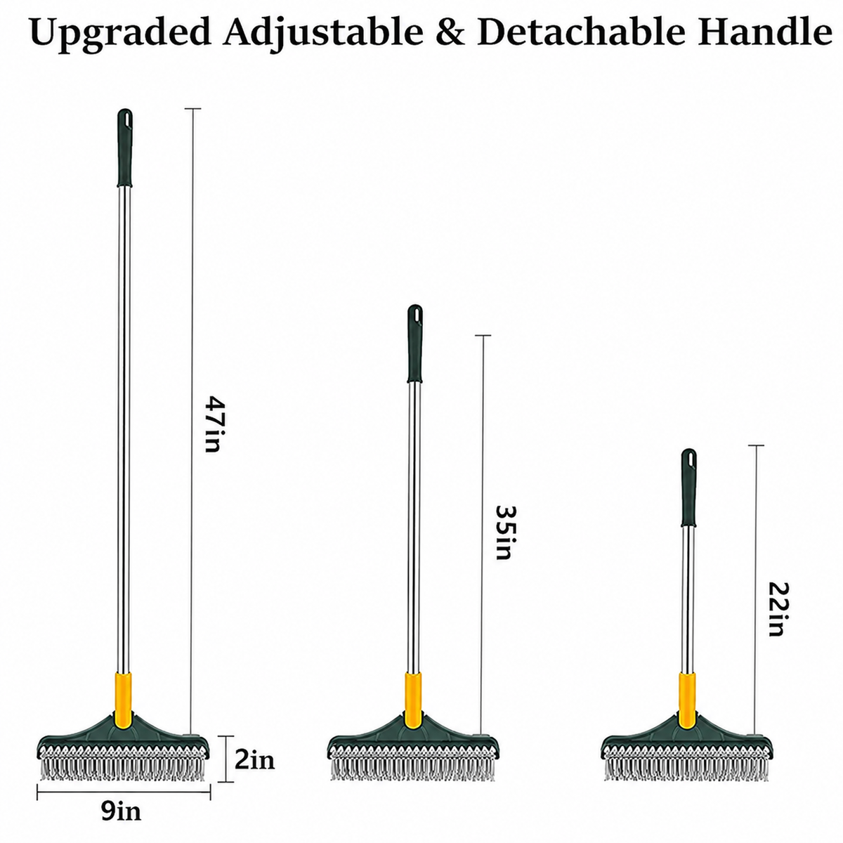 3 in 1 Floor Cleaning Broom Brush Rotating Tile Glass Wiper Scrubber