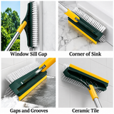 3 in 1 Floor Cleaning Broom Brush Rotating Tile Glass Wiper Scrubber