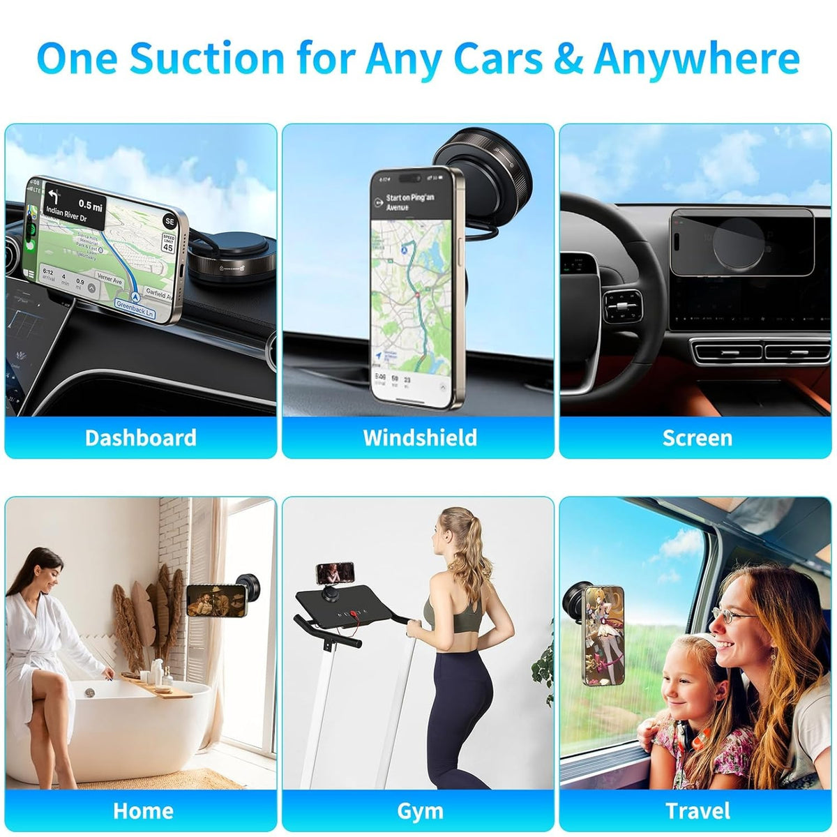 360° Vacuum Magnetic Suction Phone Mount Holder