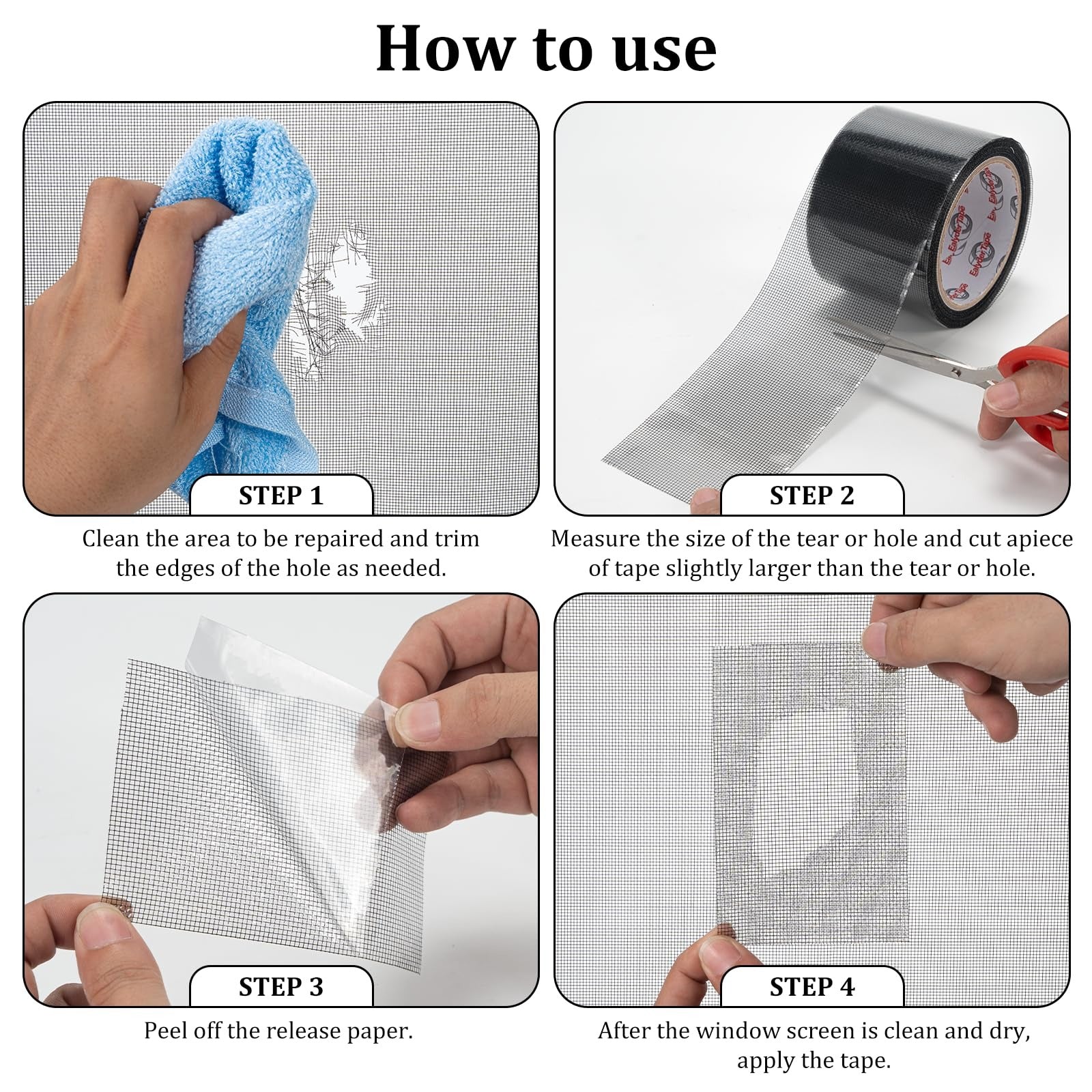 Strong Adhesive & Waterproof Window Mosquito net Covering Mesh Tape