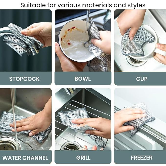 Double Layered Non-Scratch Wire Dishcloth (Pack of 10)