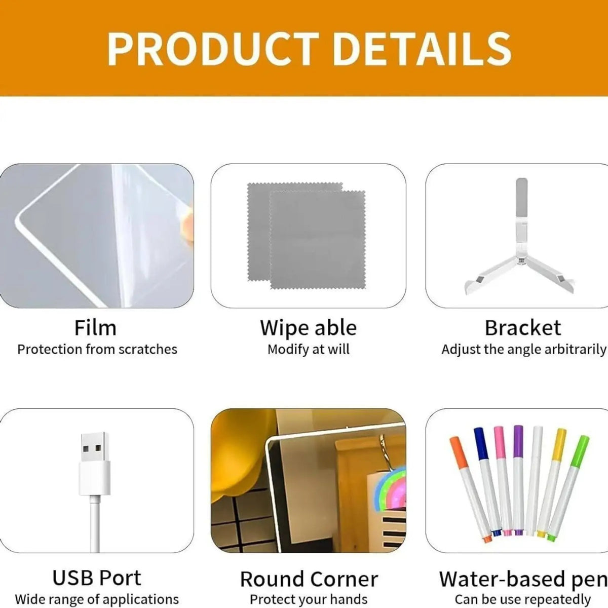 3D LED Light Glass Acrylic Writing pad