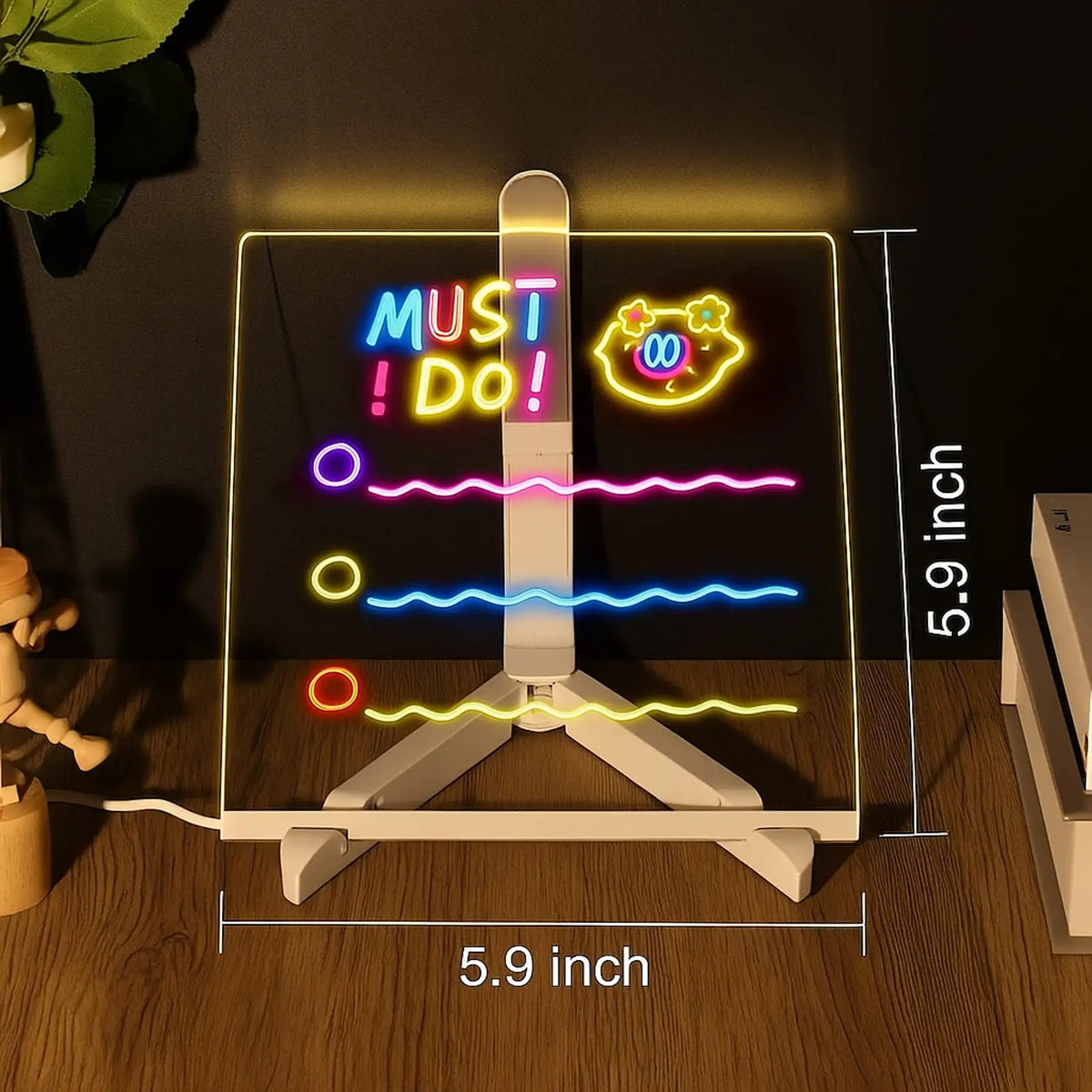 3D LED Light Glass Acrylic Writing pad