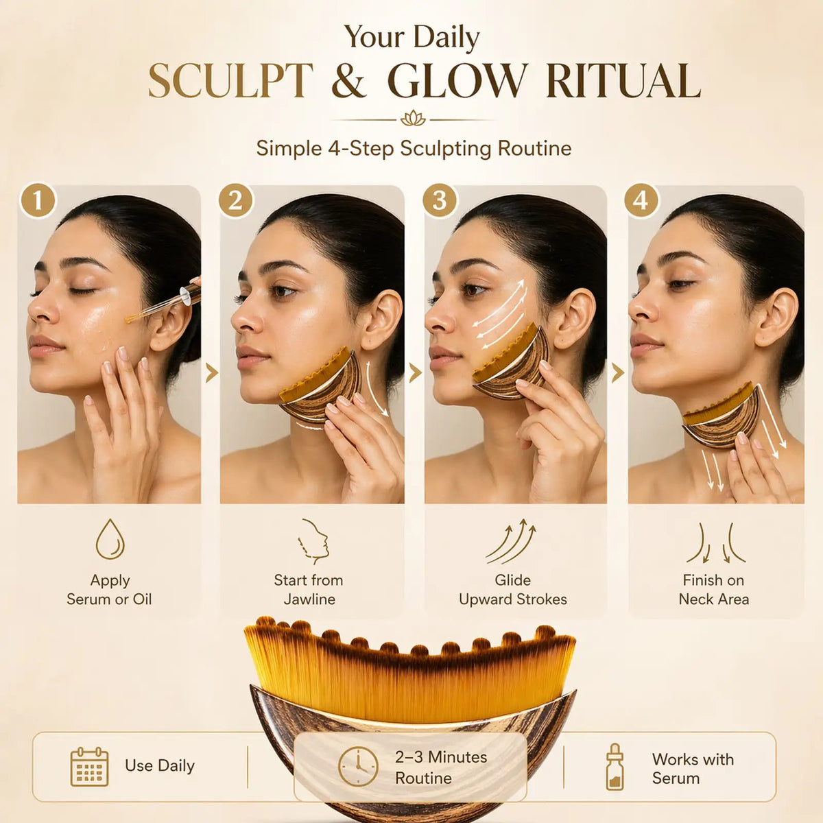 Premium Facial Massage & Skin Sculpting Brush (Pack of 2)