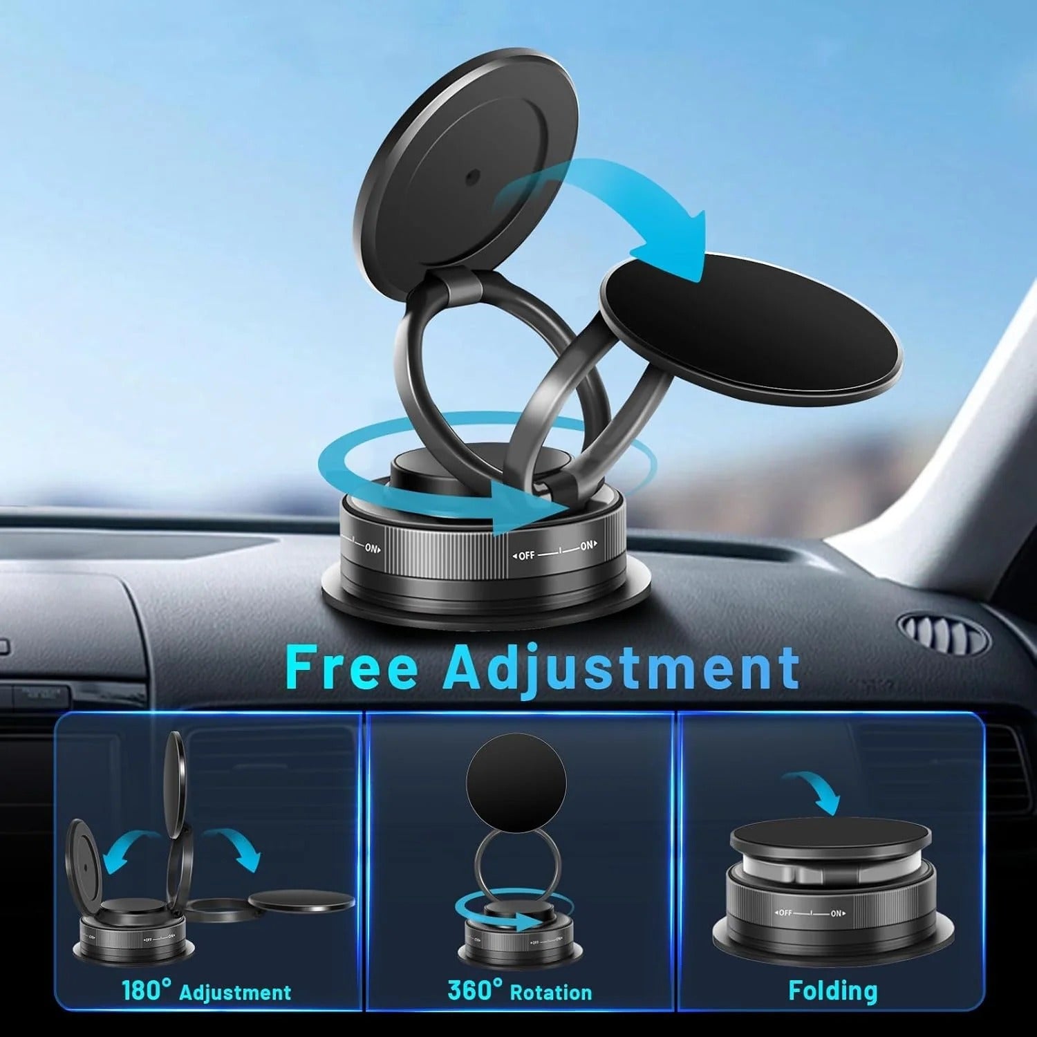 360° Vacuum Magnetic Suction Phone Mount Holder
