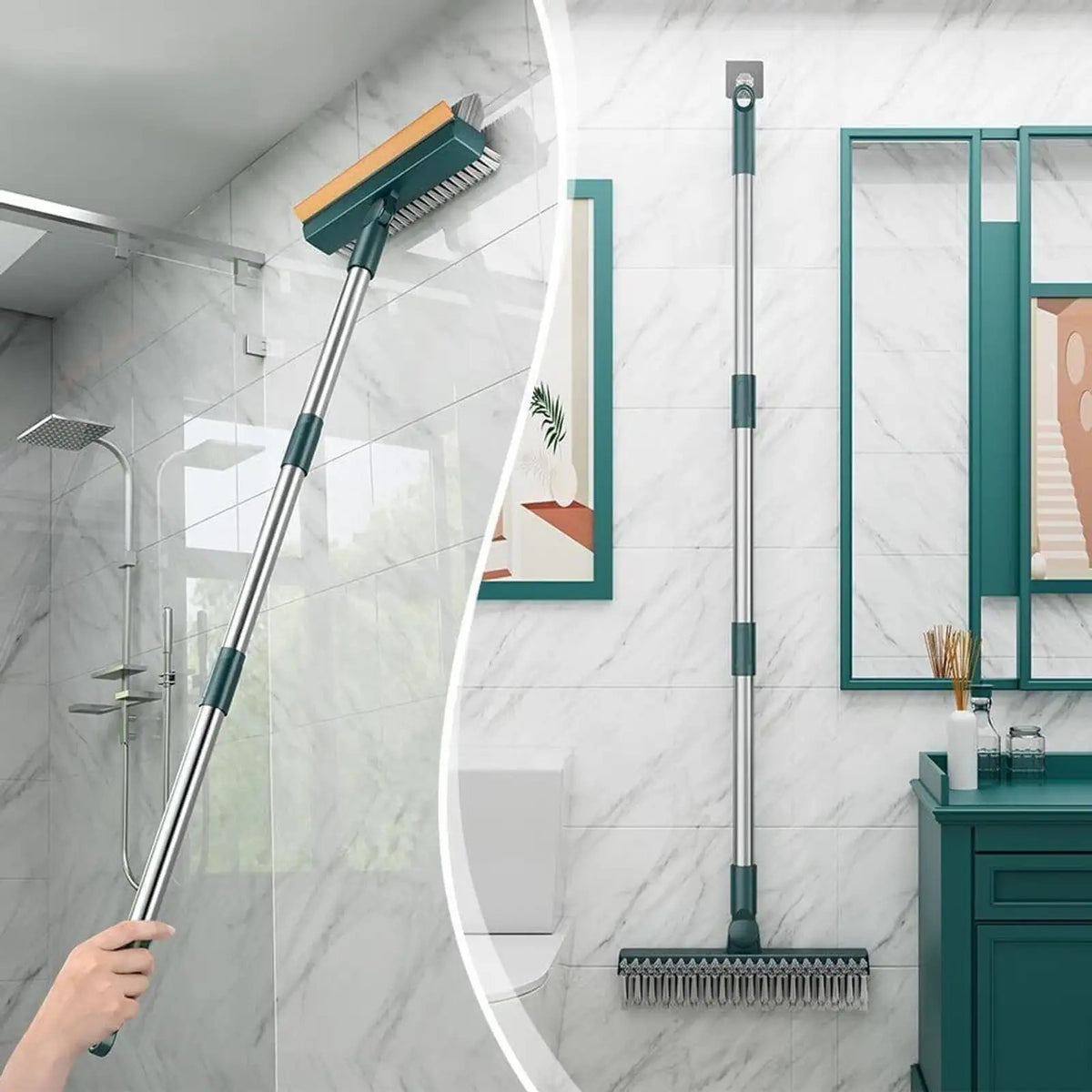 3 in 1 Floor Cleaning Broom Brush Rotating Tile Glass Wiper Scrubber