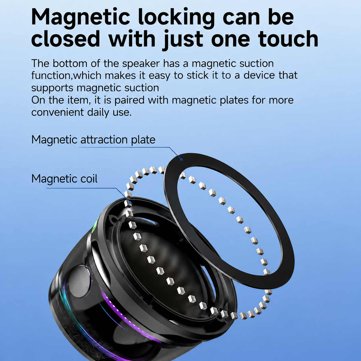 Multifunctional Magnetic Portable Bluetooth Speaker