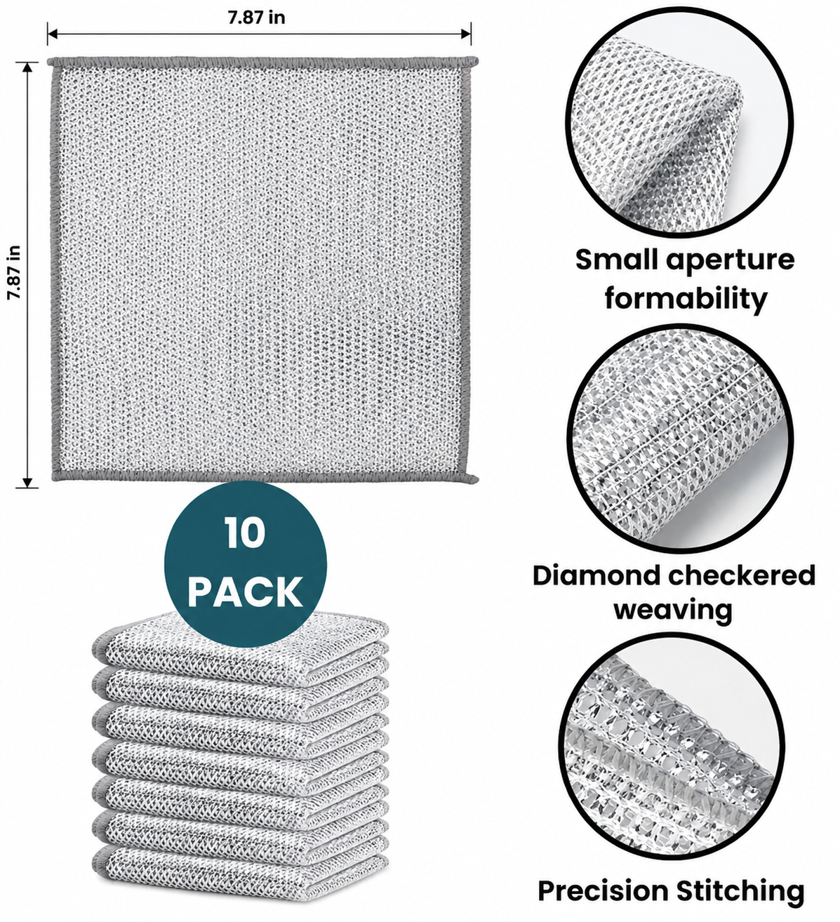 Double Layered Non-Scratch Wire Dishcloth (Pack of 10)