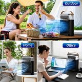 Portable Mini Air Cooler Fan with Water Mist & LED Light