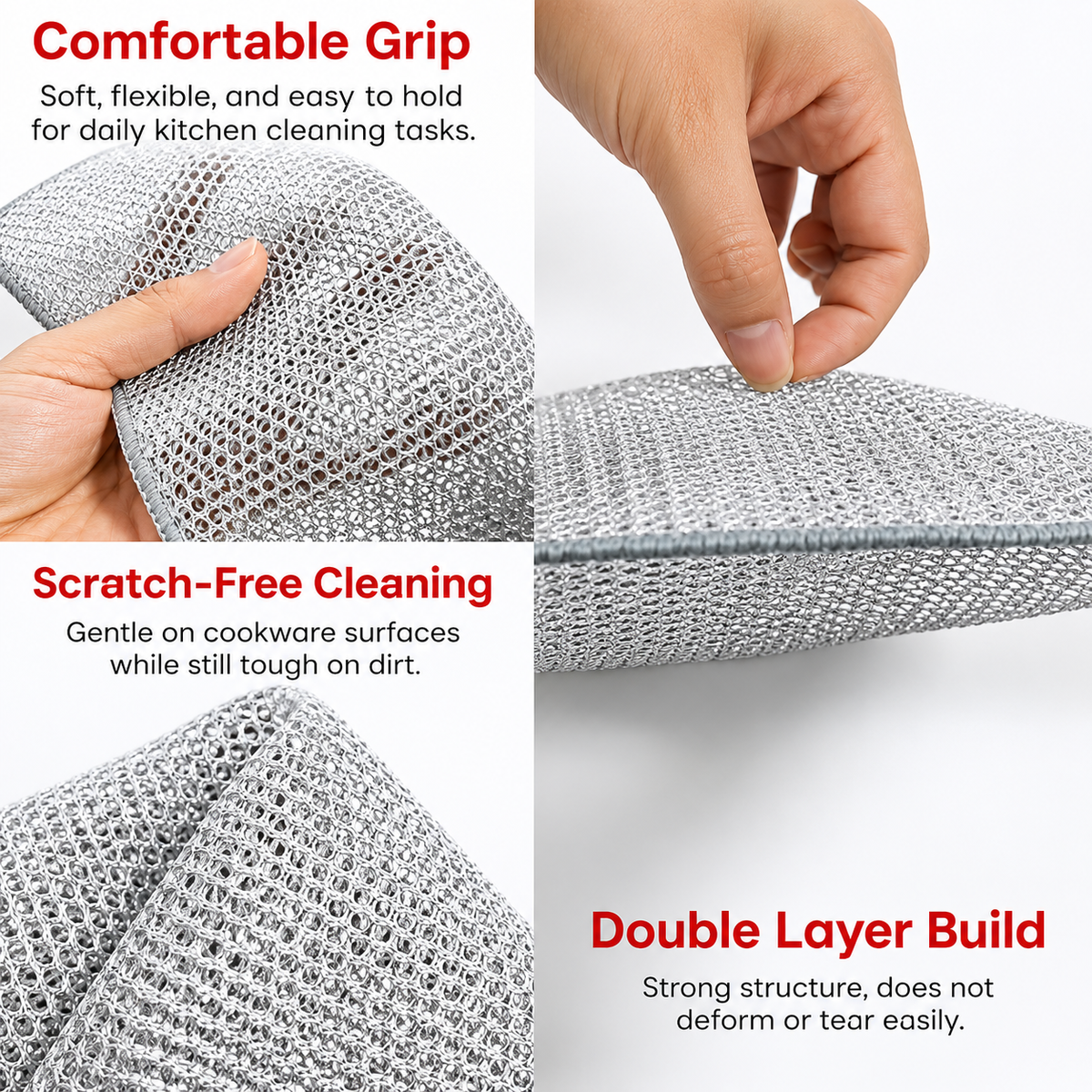 Double Layered Non-Scratch Wire Dishcloth (Pack of 10)