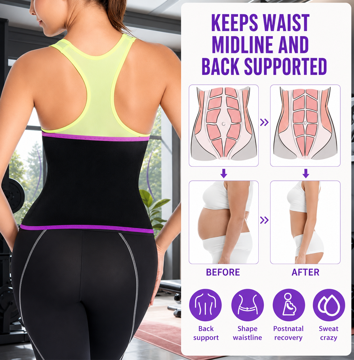 Sweat Waist Trimmer Hot Slimming Belt for Women & Men