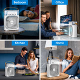 Portable Mini Air Cooler Fan with Water Mist & LED Light